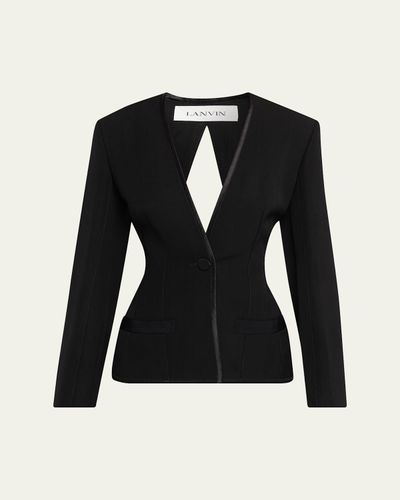 Lanvin Single-Breasted Silk-Blend Backless Jacket