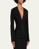 Lanvin Single-Breasted Silk-Blend Backless Jacket - 4