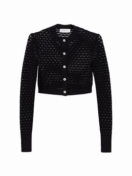 Lanvin Women's Lace Knit Crop Cardigan