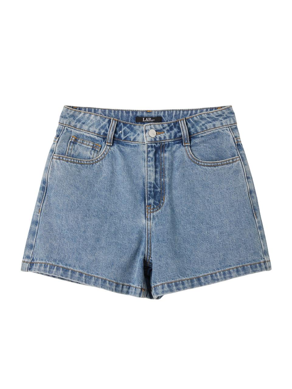 LAP Basic Washed 3/4 Length Denim Shorts (AR2DP560)