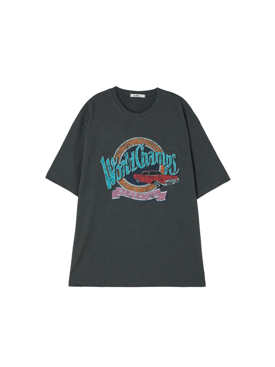 LAP CHAMPS Lettering Overfit Short-Sleeve T-shirt (AR2CT546)