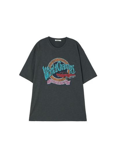LAP CHAMPS Lettering Overfit Short-Sleeve T-shirt (AR2CT546)