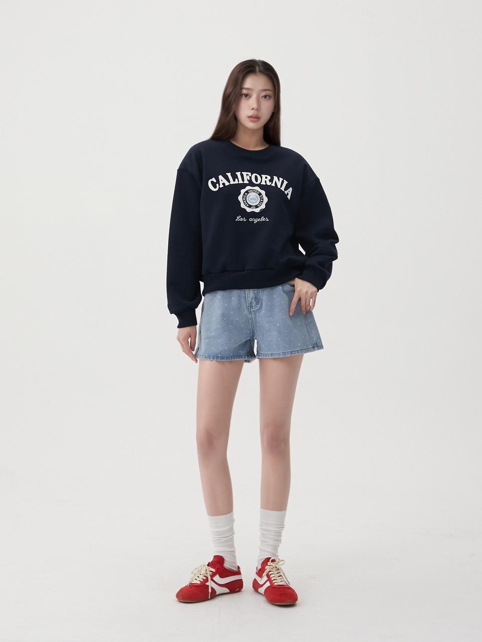 LAP Heart Pocket Polka Dot Denim Shorts (AR2DP420)