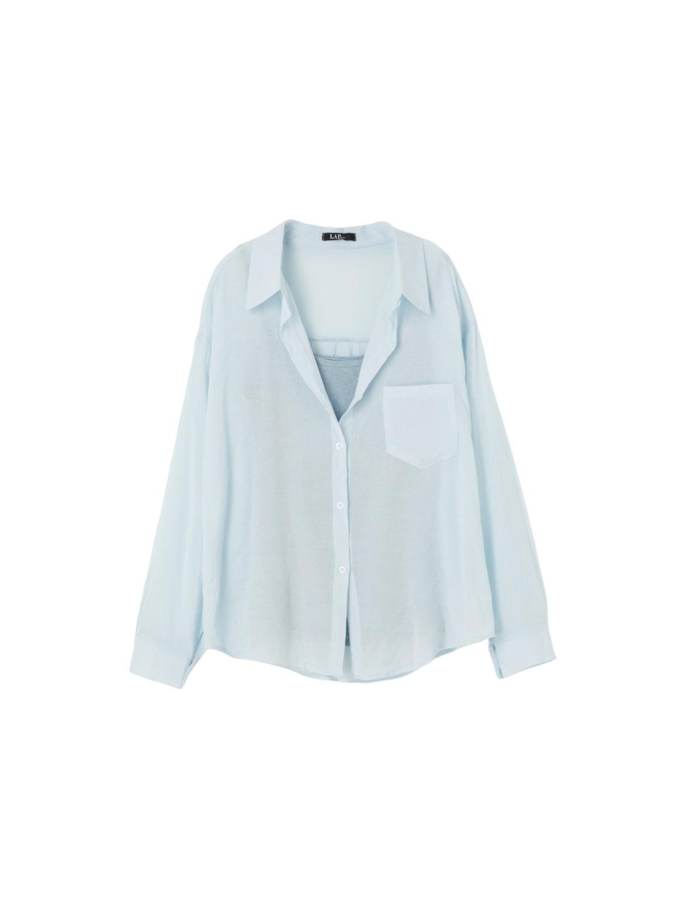 LAP Layered Sleeveless Shirt Set Blouse (AR2EX541)
