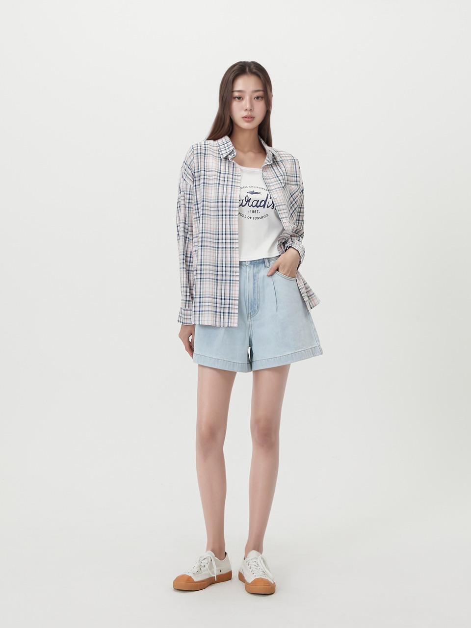 LAP One-pleat A-line Mid-thigh Denim (AR2DP581)