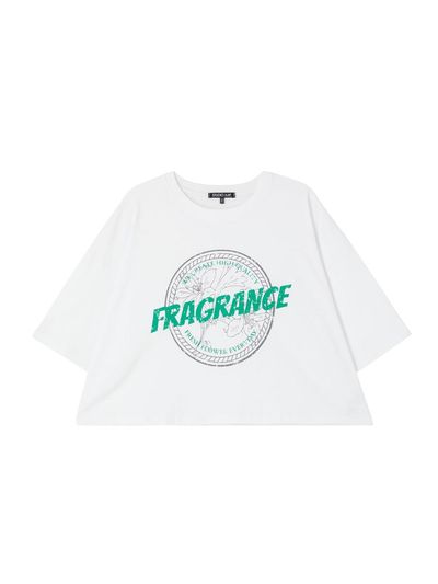 LAP Round Lettering Cropped Boxy T-shirt (AR2CT561)