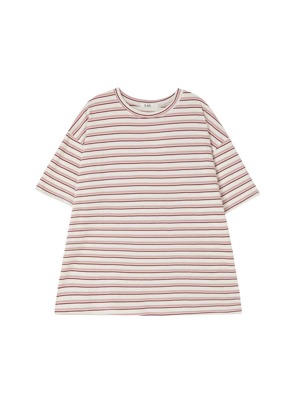 LAP Striped Round Neck Short Sleeve T-Shirt (AR2CT548)
