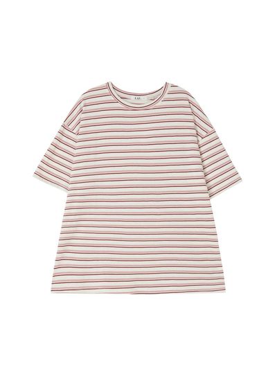 LAP Striped Round Neck Short Sleeve T-Shirt (AR2CT548)