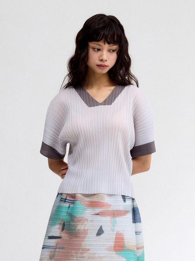 Lapli Back Ribbon Accent Blouse (LPBLM125001)