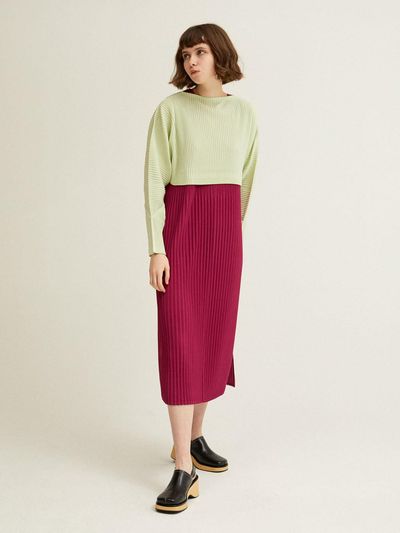 Lapli Folding Sleeve Crop T-shirt_LPTSS124006