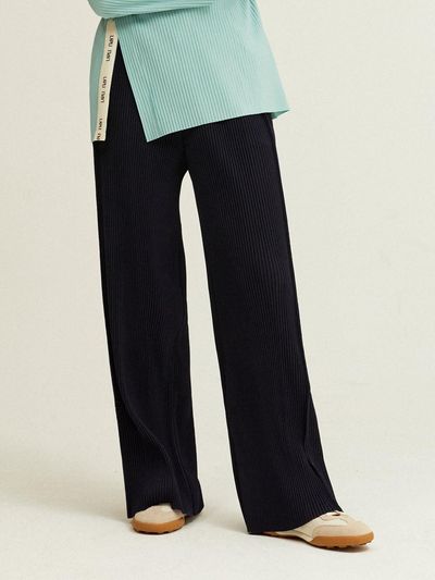 Lapli Lettering Pin Tuck Wide Pants_LPPTS024002