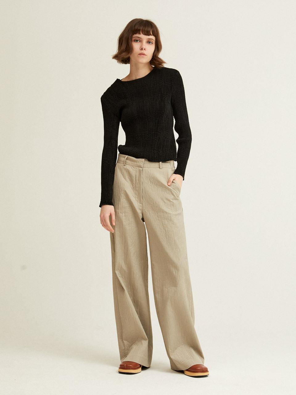 Lapli Stripe Long Wide Pants_LWPTS324006