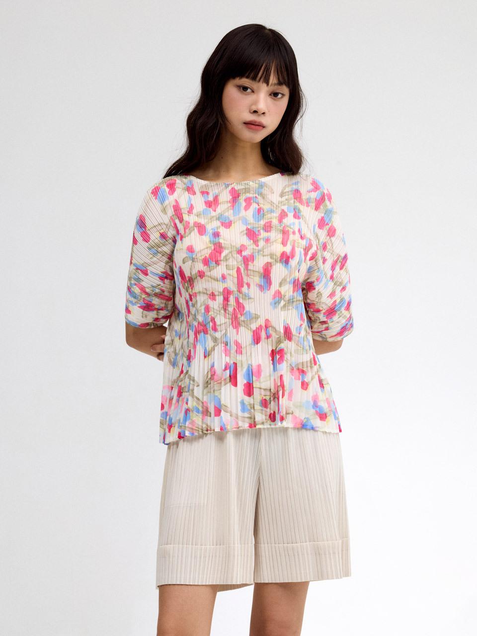 Lapli Tulip Pattern Round Blouse (APBLM025006)