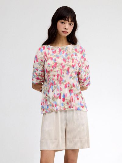 Lapli Tulip Pattern Round Blouse (APBLM025006)