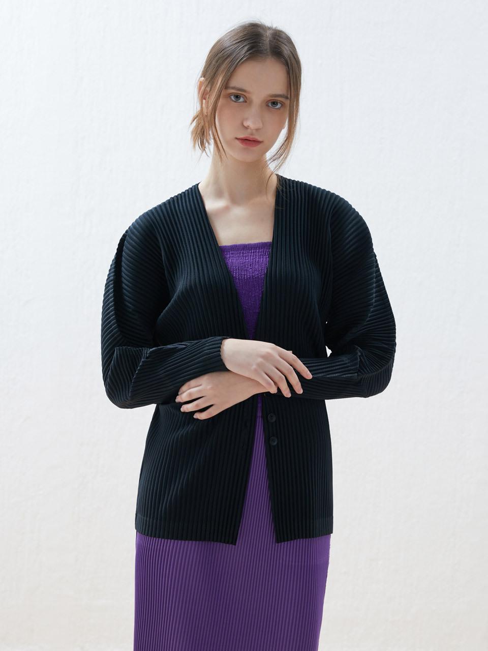 Lapli Volume Sleeve V-neck Cardigan_LPCDF023002