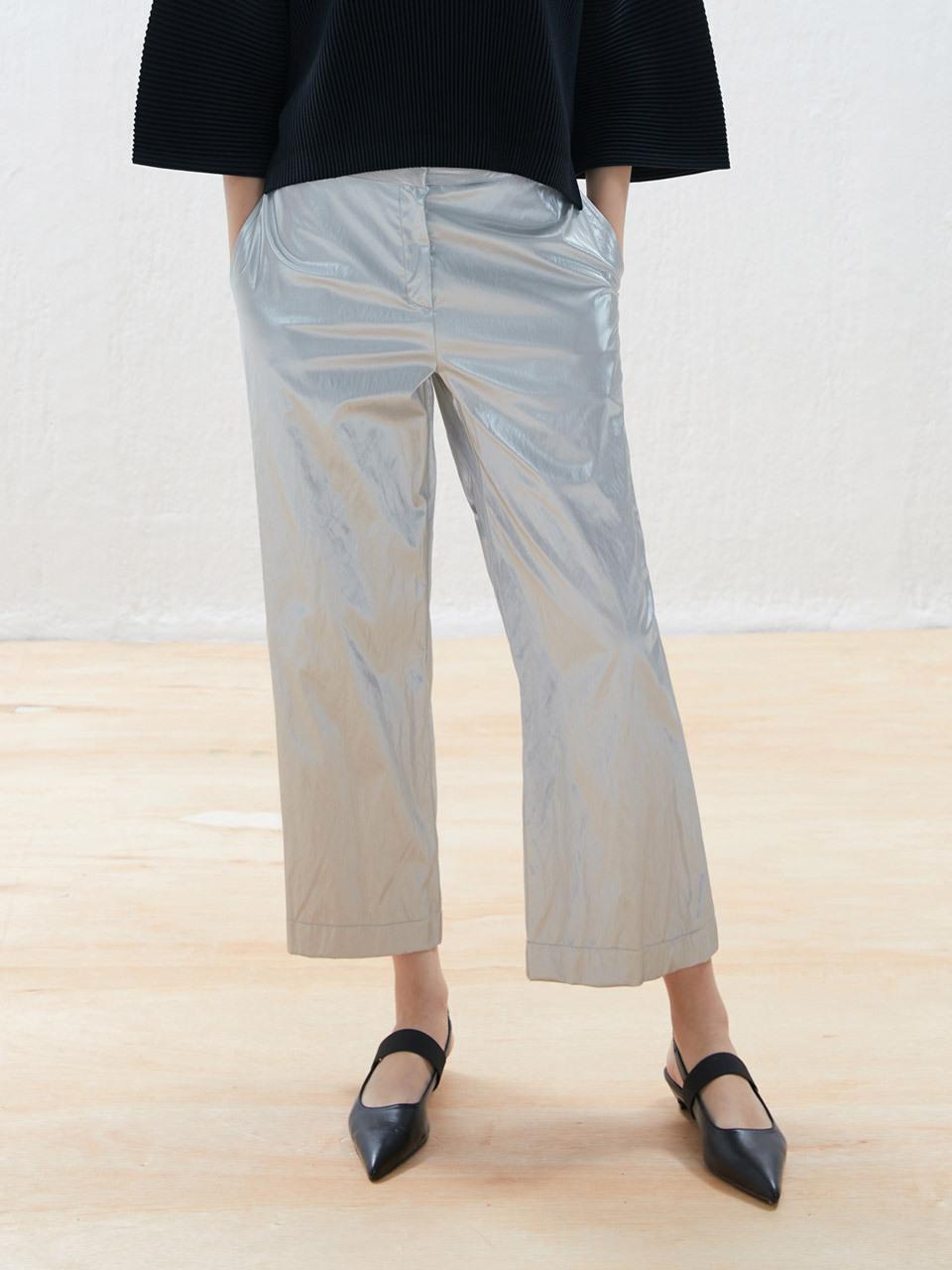 Lapli wrinkle Leather Wide Pants_LWPTF323003