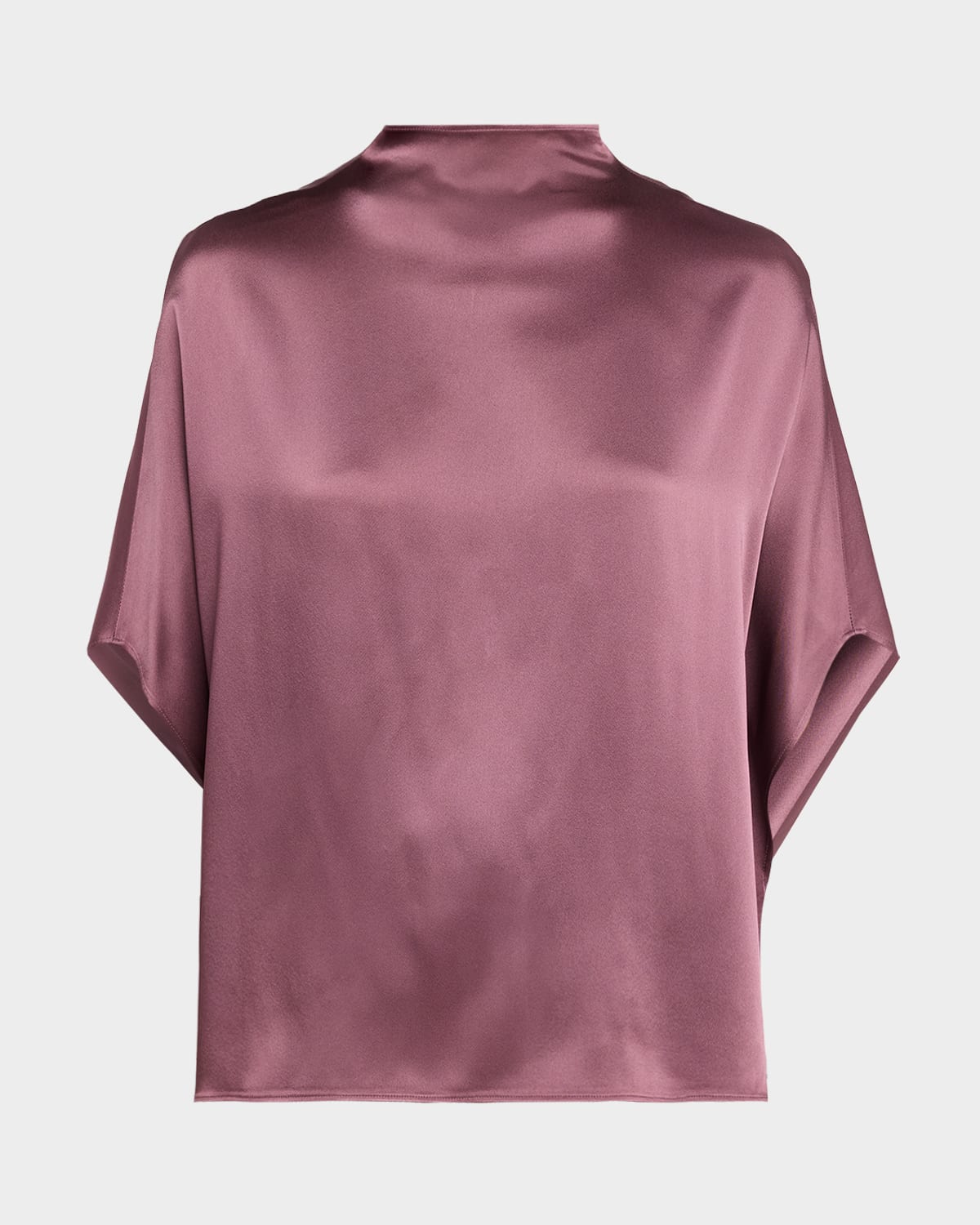 LAPOINTE Funnel-Neck Satin Cape Tee