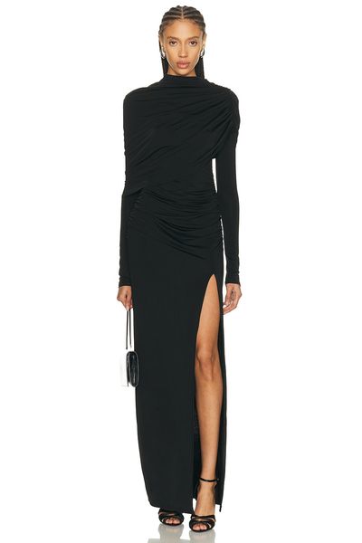 Lapointe Lapointe Jersey Asymmetrical Shawl Draped Gown