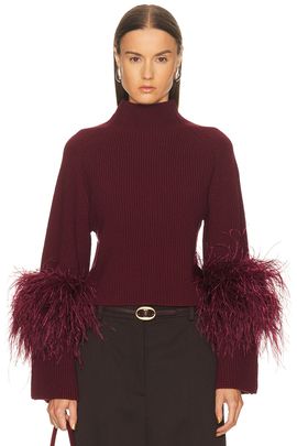 Lapointe Lapointe Merino Mock Neck Classic Feather Sweater