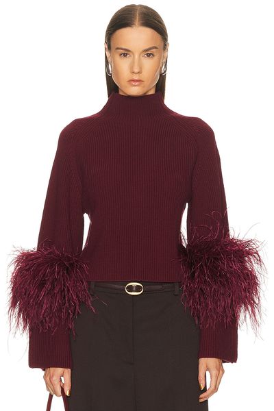 LaPointe Lapointe Merino Mock Neck Classic Feather Sweater