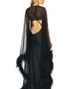 LaPointe LaPointe Mesh Shrug With Feathers - 3