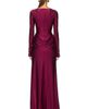 LaPointe LaPointe Shine Jersey Long Sleeve Draped Waist Gown - 4