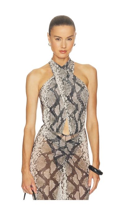 Lapointe Lapointe x REVOLVE Printed Mesh Cross Bodysuit