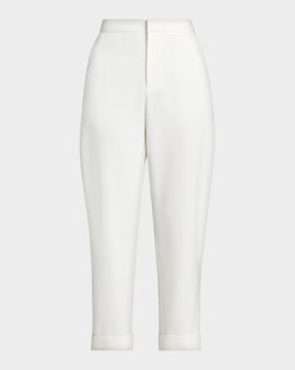 LAPOINTE Matte Crepe Silt Tapered-Leg Crop Pants