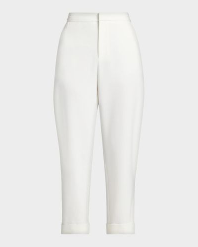 LAPOINTE Matte Crepe Silt Tapered-Leg Crop Pants