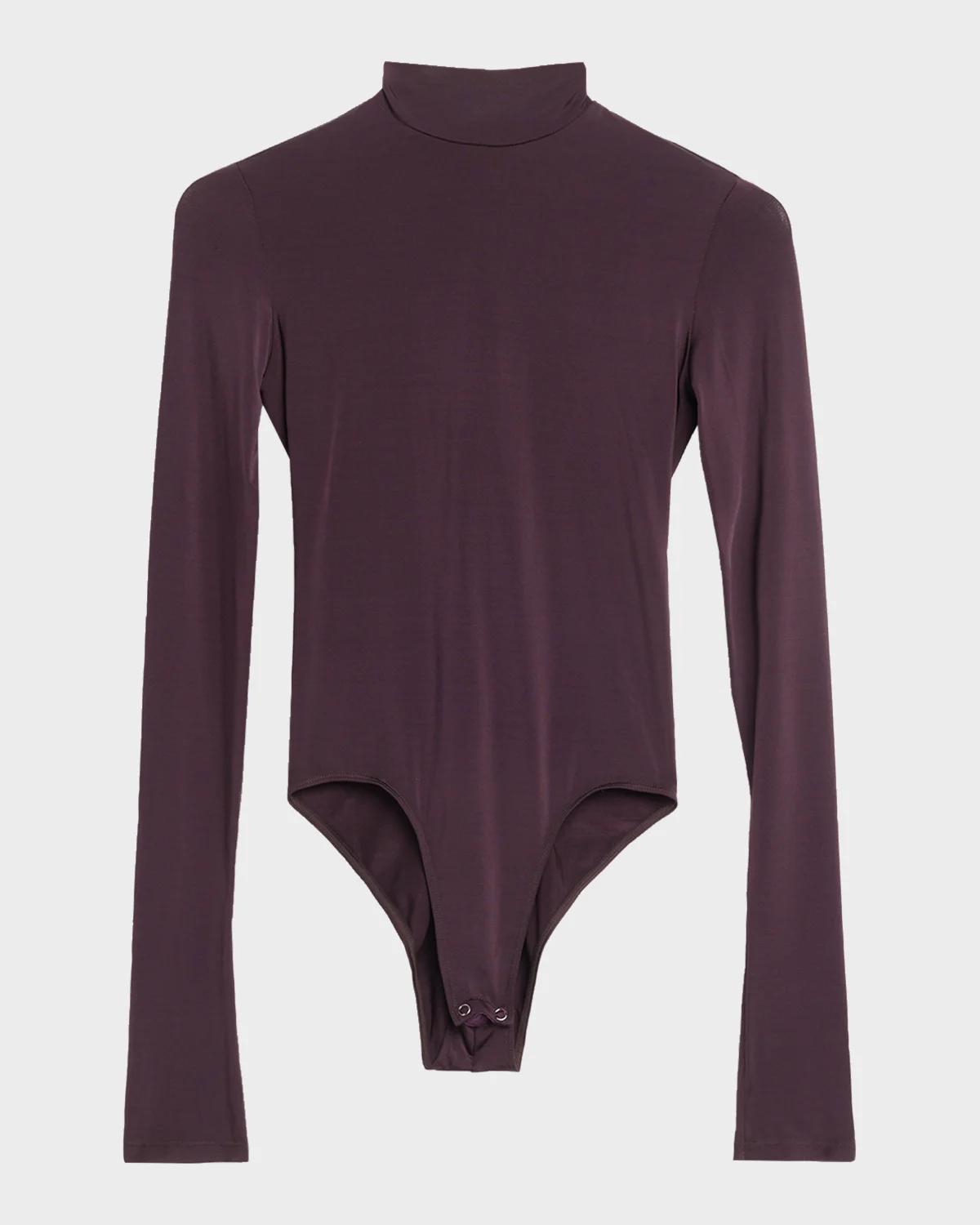 LAPOINTE Mock-Neck Jersey Long-Sleeve Bodysuit