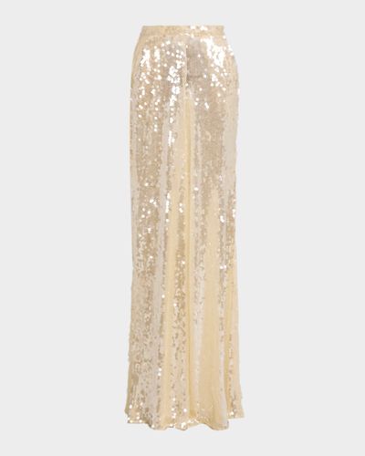 LAPOINTE Sequined Mesh Wide-Leg Pants