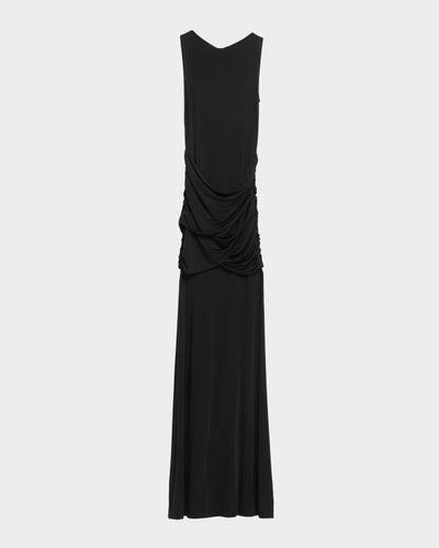 LAPOINTE Sleeveless Draped Jersey Trumpet Gown