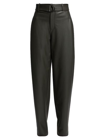 LAPOINTE Women's Belted Faux-Leather Tapered Trousers