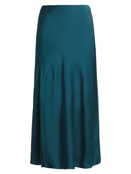 LaPointe Women's Bias-Cut Satin Midi-Skirt