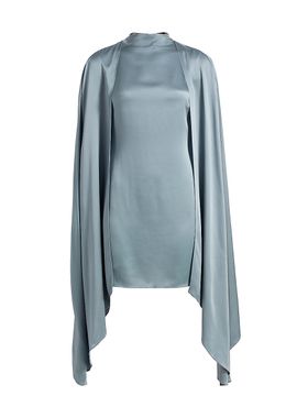 LaPointe Women's Cape Sleeve Satin Sheath Minidress