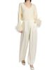 LaPointe Women's Feather-Cuff Merino Wool Crop Sweater - 2