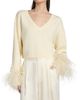 LaPointe Women's Feather-Cuff Merino Wool Crop Sweater - 3