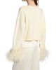 LaPointe Women's Feather-Cuff Merino Wool Crop Sweater - 5