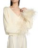 LaPointe Women's Feather-Cuff Merino Wool Crop Sweater - 6