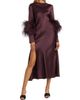LaPointe Women's Feather-Cuff Satin Midi-Dress - 2