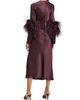 LaPointe Women's Feather-Cuff Satin Midi-Dress - 5