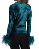 LaPointe Women's Feather-Cuff Velvet Top - 5