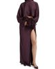 LaPointe Women's Feather Trim Satin Long-Sleeve Crop Top - 2