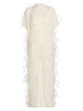 LaPointe Women's Feathered Georgette Maxi Top