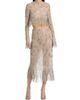 LaPointe Women's Geometric Crystal Fringe Crop Top - 2
