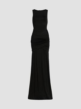 LAPOINTE Women's Jersey Sleeveless Shirred Gown