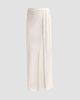 LAPOINTE Women's Lightweight Satin Asymmetric Maxi Skirt - 1