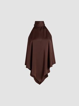 LAPOINTE Women's Lightweight Satin Handkerchief Top