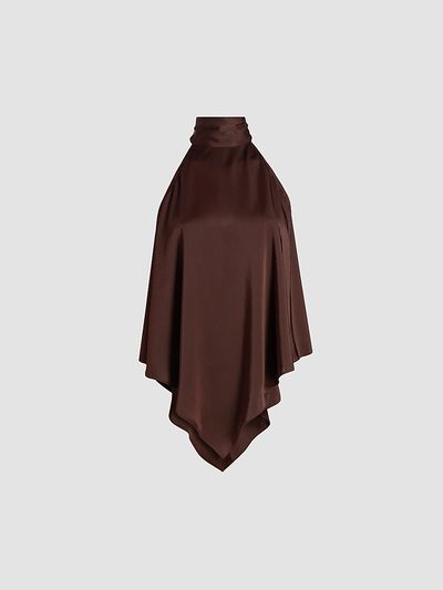 LaPointe Women's Lightweight Satin Handkerchief Top