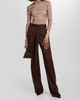 LaPointe Women's Lightweight Satin High-Rise Belted Pants - 2